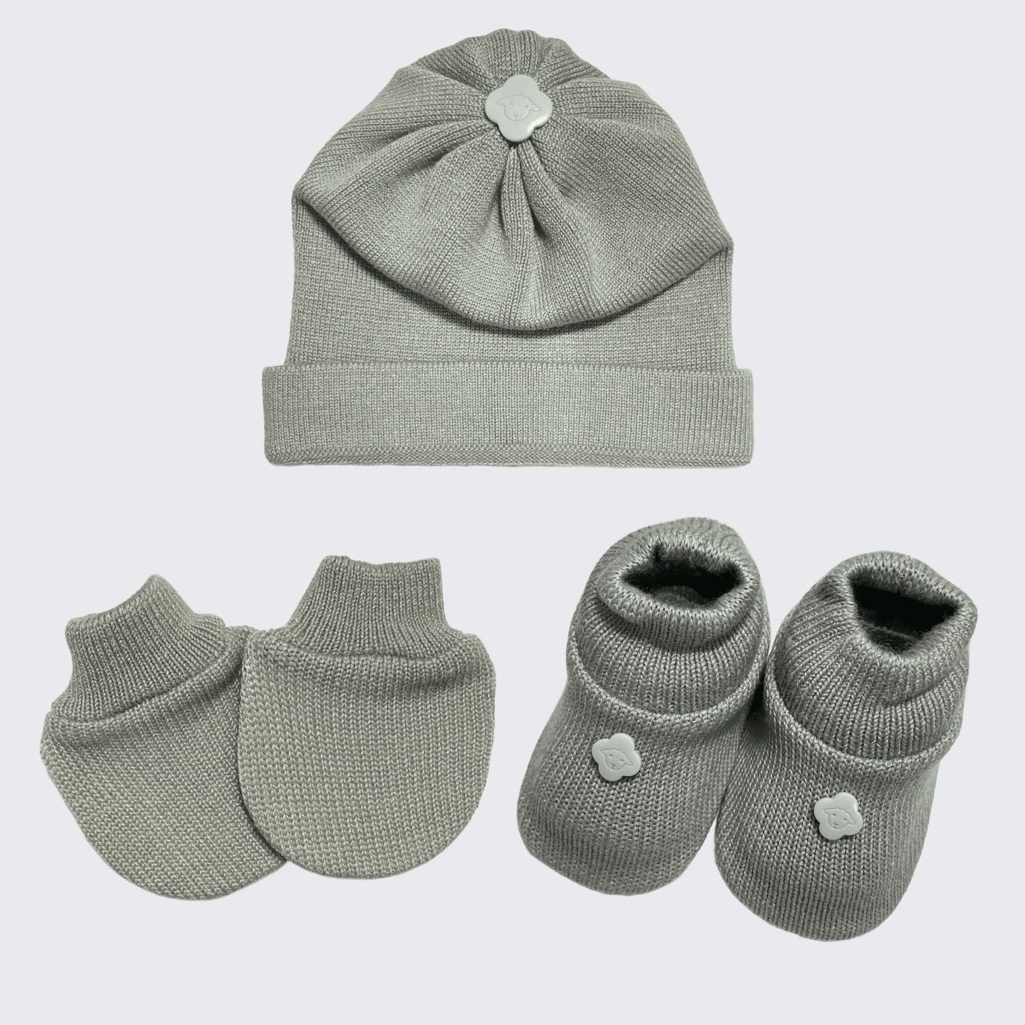 Kit Meu Bebê – Sapatinho, Luva e Touca em Tricot