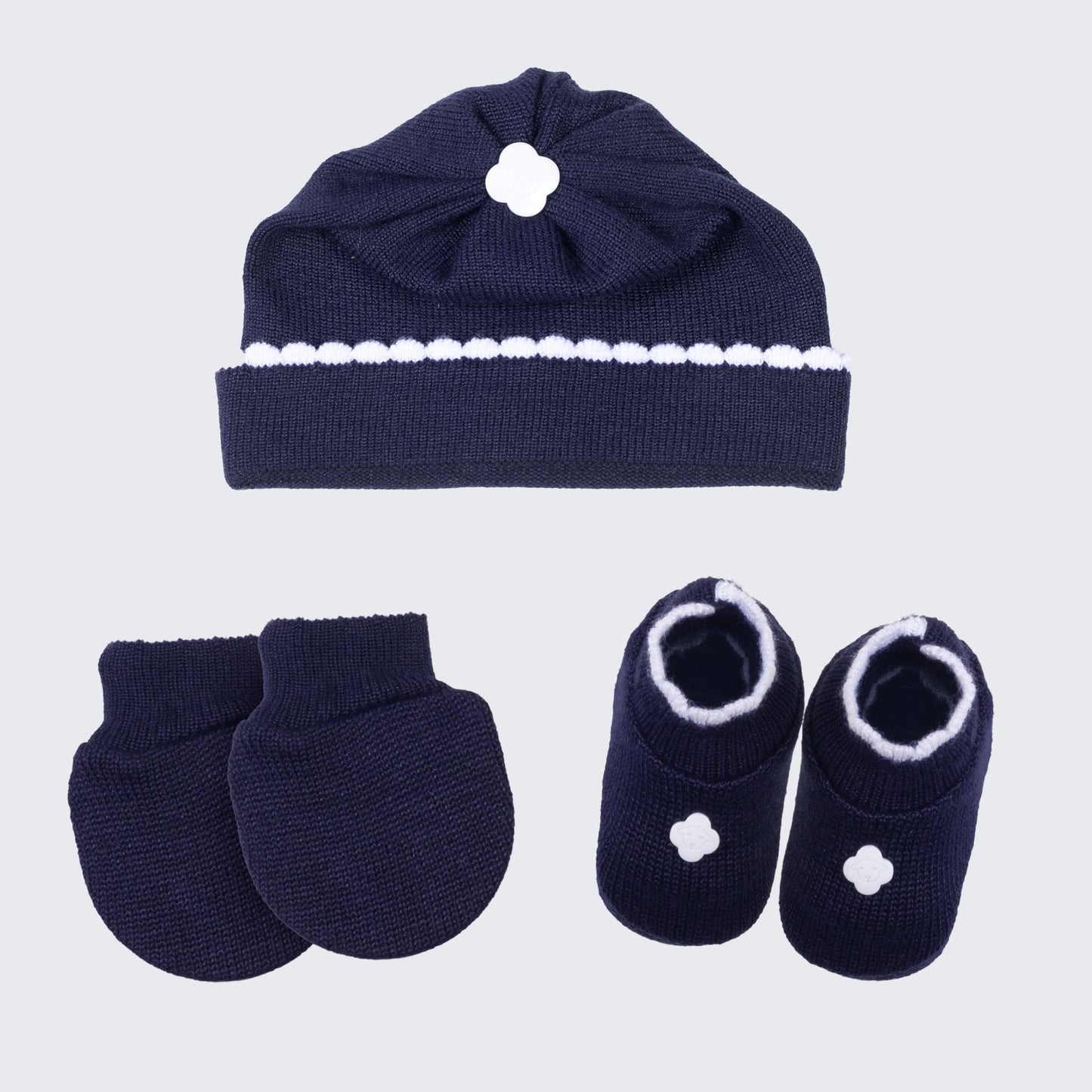 Kit Meu Bebê – Sapatinho, Luva e Touca em Tricot