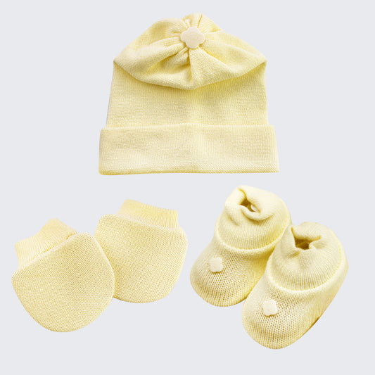 Kit Meu Bebê – Sapatinho, Luva e Touca em Tricot