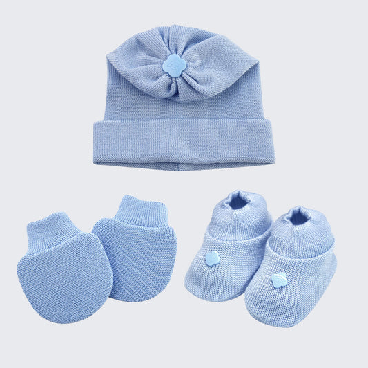 Kit Meu Bebê – Sapatinho, Luva e Touca em Tricot