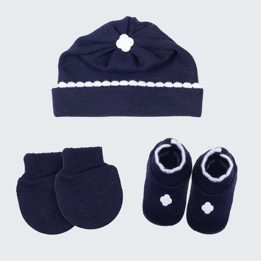 Kit Meu Bebê – Sapatinho, Luva e Touca em Tricot