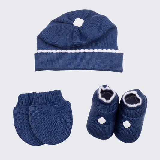 Kit Meu Bebê – Sapatinho, Luva e Touca em Tricot