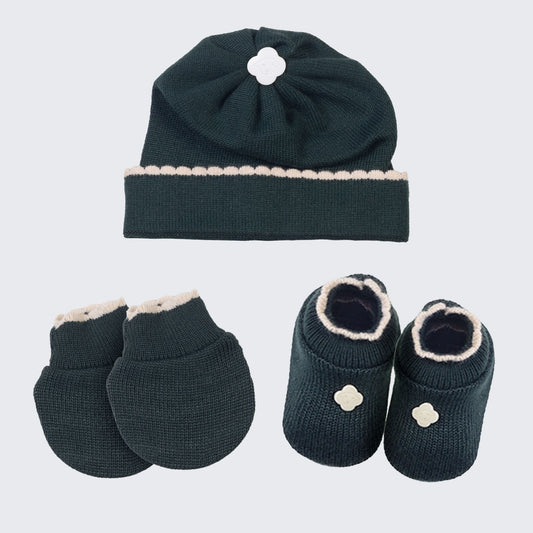 Kit Meu Bebê – Sapatinho, Luva e Touca em Tricot