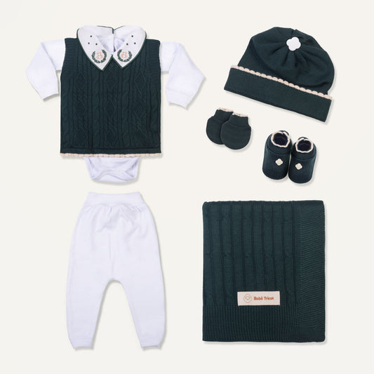 Saída de Maternidade Masculina – Conjunto Abraço | 7 Peças Exclusivas