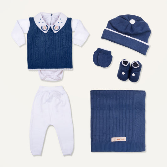 Saída de Maternidade Masculina – Conjunto Abraço | 7 Peças Exclusivas