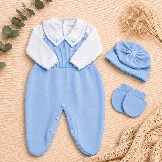 Conjunto Jardineira, Body, Luva e Touca - Masculino